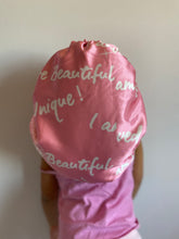 Load image into Gallery viewer, cute curlz affirmation satin bonnet (reversible)