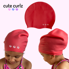 Load image into Gallery viewer, cute curlz swimming cap