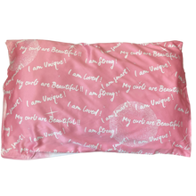 Load image into Gallery viewer, cute curlz unicorn / affirmation satin pillowcase