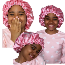 Load image into Gallery viewer, cute curlz affirmation satin bonnet (reversible)