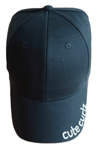 Load image into Gallery viewer, Black cute curlz cap (satin lined)
