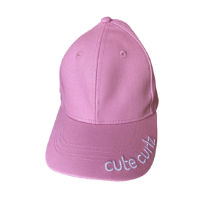 Pink cute curlz cap (satin lined)