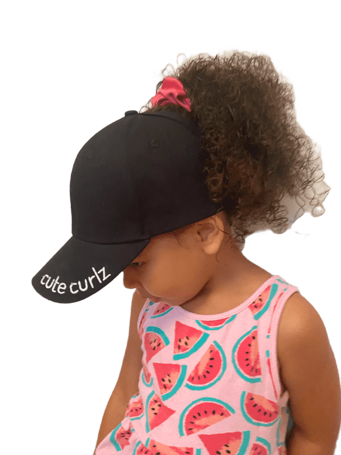 Black cute curlz cap (satin lined)