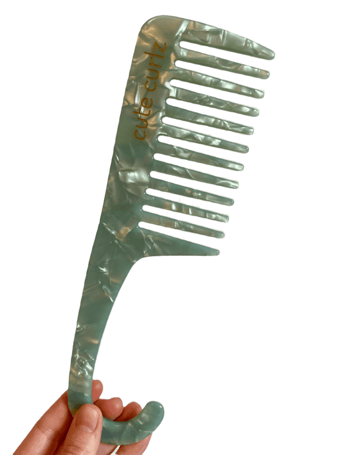 cute curlz mint green shower comb