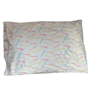 cute curlz rainbow / affirmation satin pillowcase