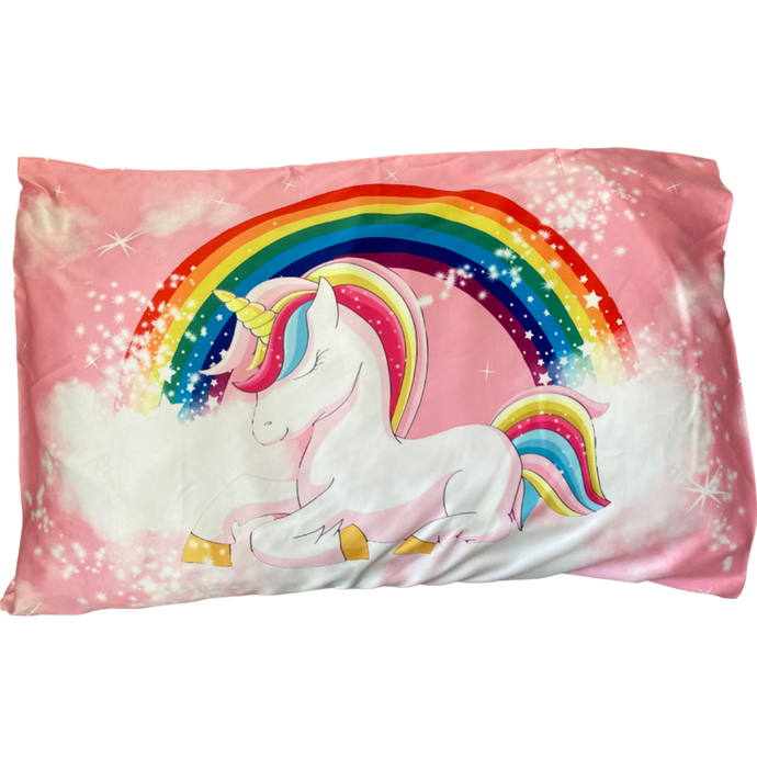 cute curlz unicorn / affirmation satin pillowcase