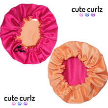 Load image into Gallery viewer, Small satin bonnet (reversible)
