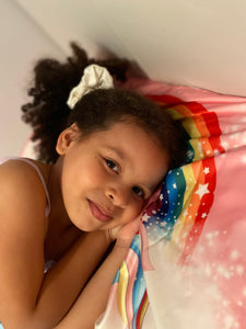 cute curlz unicorn / affirmation satin pillowcase