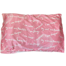 Load image into Gallery viewer, cute curlz unicorn / affirmation satin pillowcase
