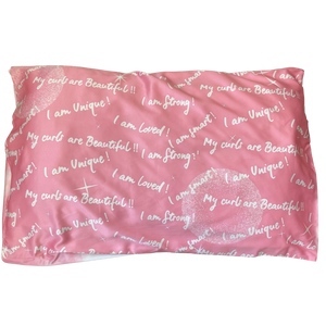 cute curlz unicorn / affirmation satin pillowcase