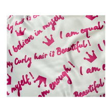 Load image into Gallery viewer, cute curlz leopard print / affirmation satin pillowcase
